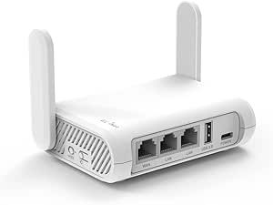 GL.iNet GL-SFT1200 (Opal) Secure Travel WiFi Router – AC1200 Dual Band Gigabit Ethernet Wireless Internet | IPv6 USB 2.0 MU-MIMO DDR3 |128MB Ram Repeater Bridge Access Point Mode