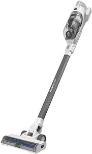 BLACK+DECKER POWERSERIES+ 16V MAX Cordless Stick Vacuum with LED Floor Lights, Lightweight, Multi-Surface, White (BHFEA420J)